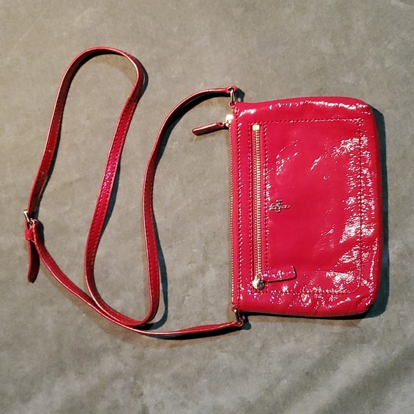 Cole Haan red patent leather crossbody bag